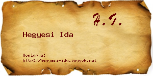Hegyesi Ida névjegykártya